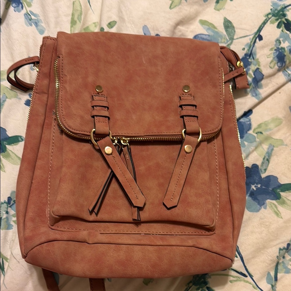 Stylish Pink, Suede Backpack for Women